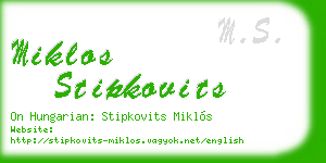 miklos stipkovits business card